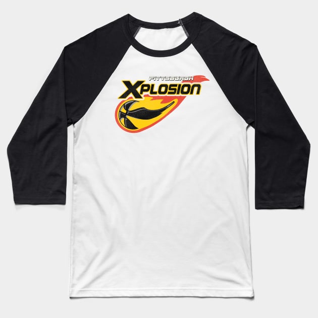 Defunct Pittsburgh Xplosion Basketball Team Baseball T-Shirt by Defunctland